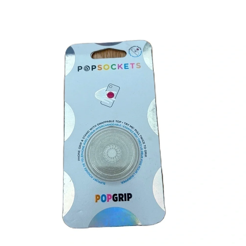 Popsockets Pop Grip Clear Glitter NEW Phone Holder